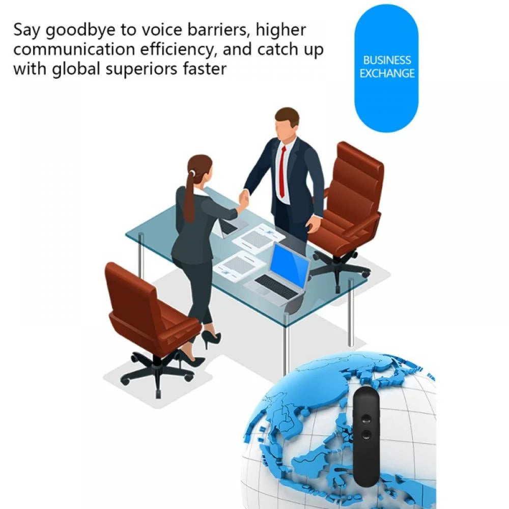 Portable Smart Translator Real Time Two Way Instant Voice Translation Support 42 Languages, Language Translator, Bluetooth Translator Device Black