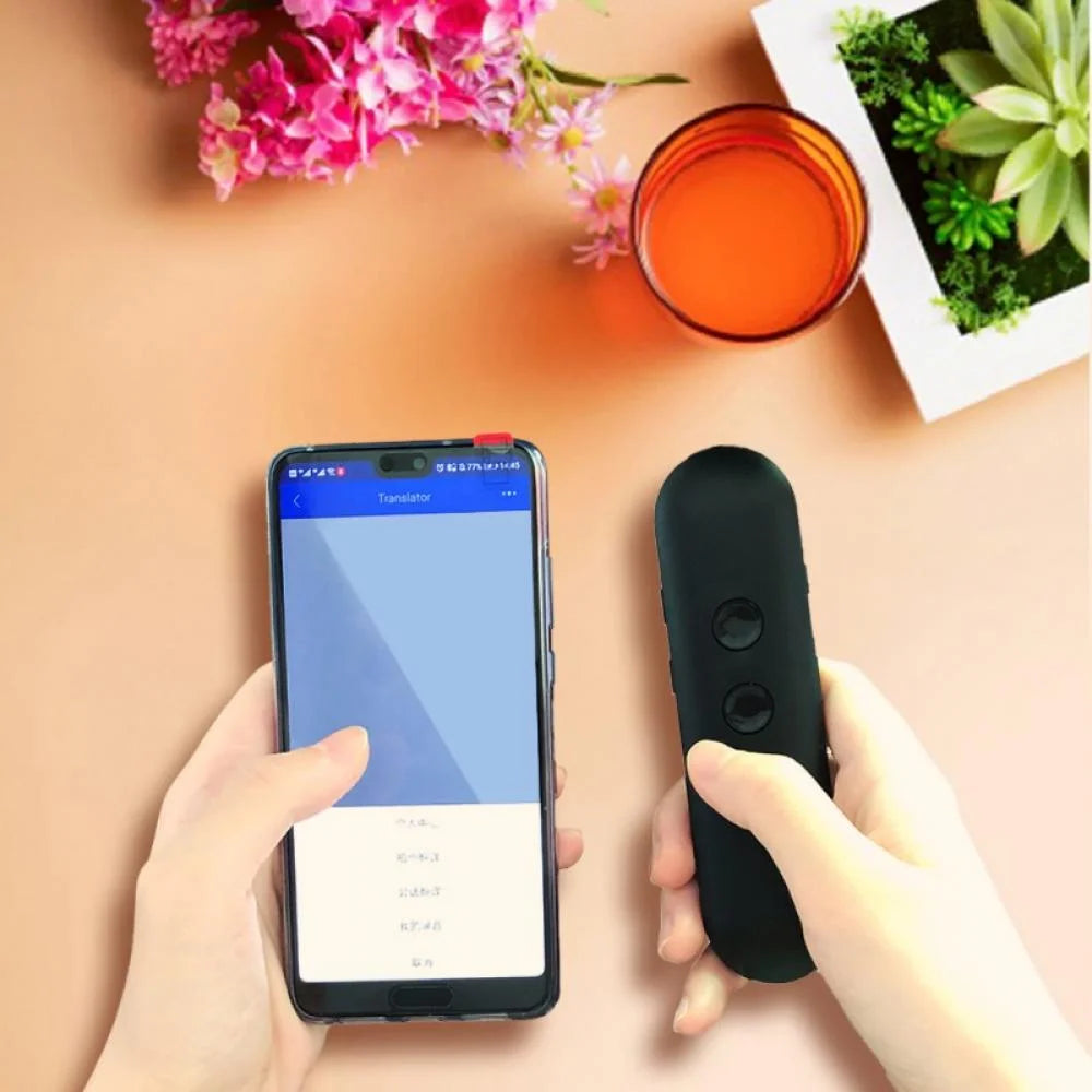 Portable Smart Translator Real Time Two Way Instant Voice Translation Support 42 Languages, Language Translator, Bluetooth Translator Device Black